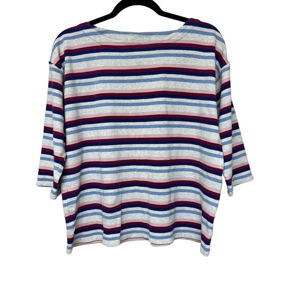 J. Jill Ribbed Striped Textured Knit Top Size Medium - Picture 1 of 6